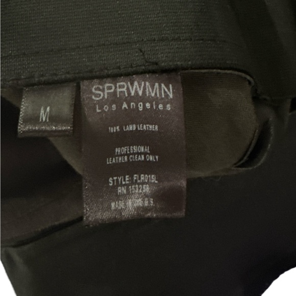 SPRWMN Black Leather Crop Flare Pants EUC Size Medium - Picture 6 of 6